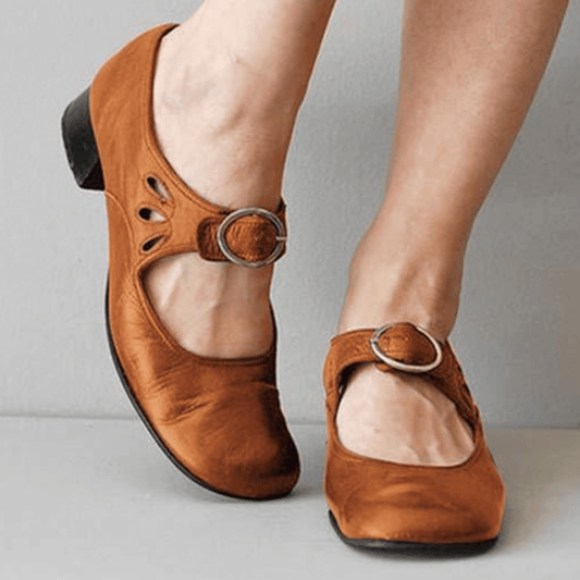 Niki | Classic Buckle Strap Comfort Flats