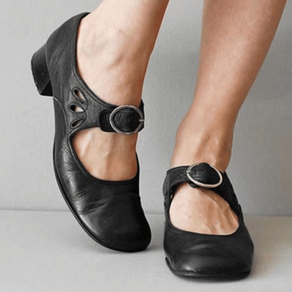 Niki | Classic Buckle Strap Comfort Flats