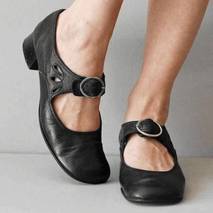 Niki | Classic Buckle Strap Comfort Flats