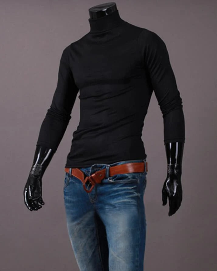 Men's High Neck Long Sleeve Thermal Top