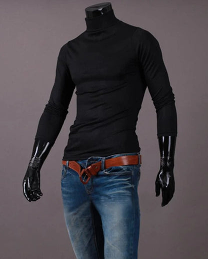 Men's High Neck Long Sleeve Thermal Top
