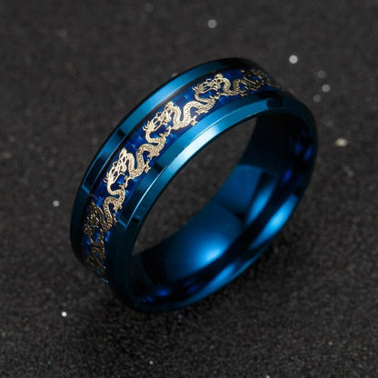 Steel Dragon Band Ring
