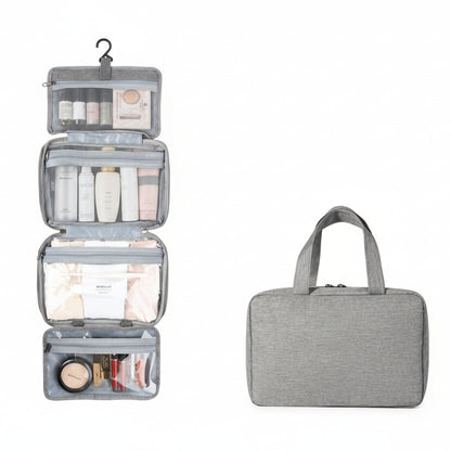 TRAVELTIDY | Portable 4-Section Makeup & Toiletries Bag