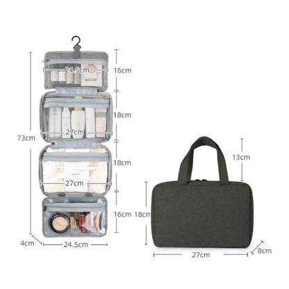 TRAVELTIDY | Portable 4-Section Makeup & Toiletries Bag