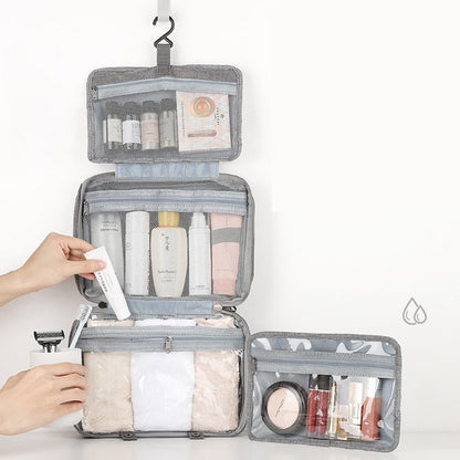 TRAVELTIDY | Portable 4-Section Makeup & Toiletries Bag