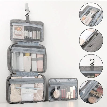 TRAVELTIDY | Portable 4-Section Makeup & Toiletries Bag