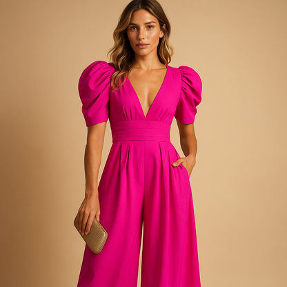Trendy V-Neck Jumpsuit
