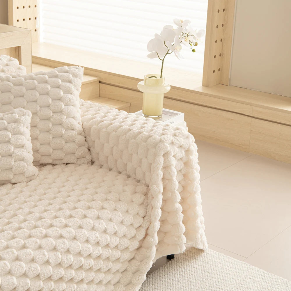 Plush Bubble Knit Sofa Cover