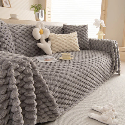 Plush Bubble Knit Sofa Cover