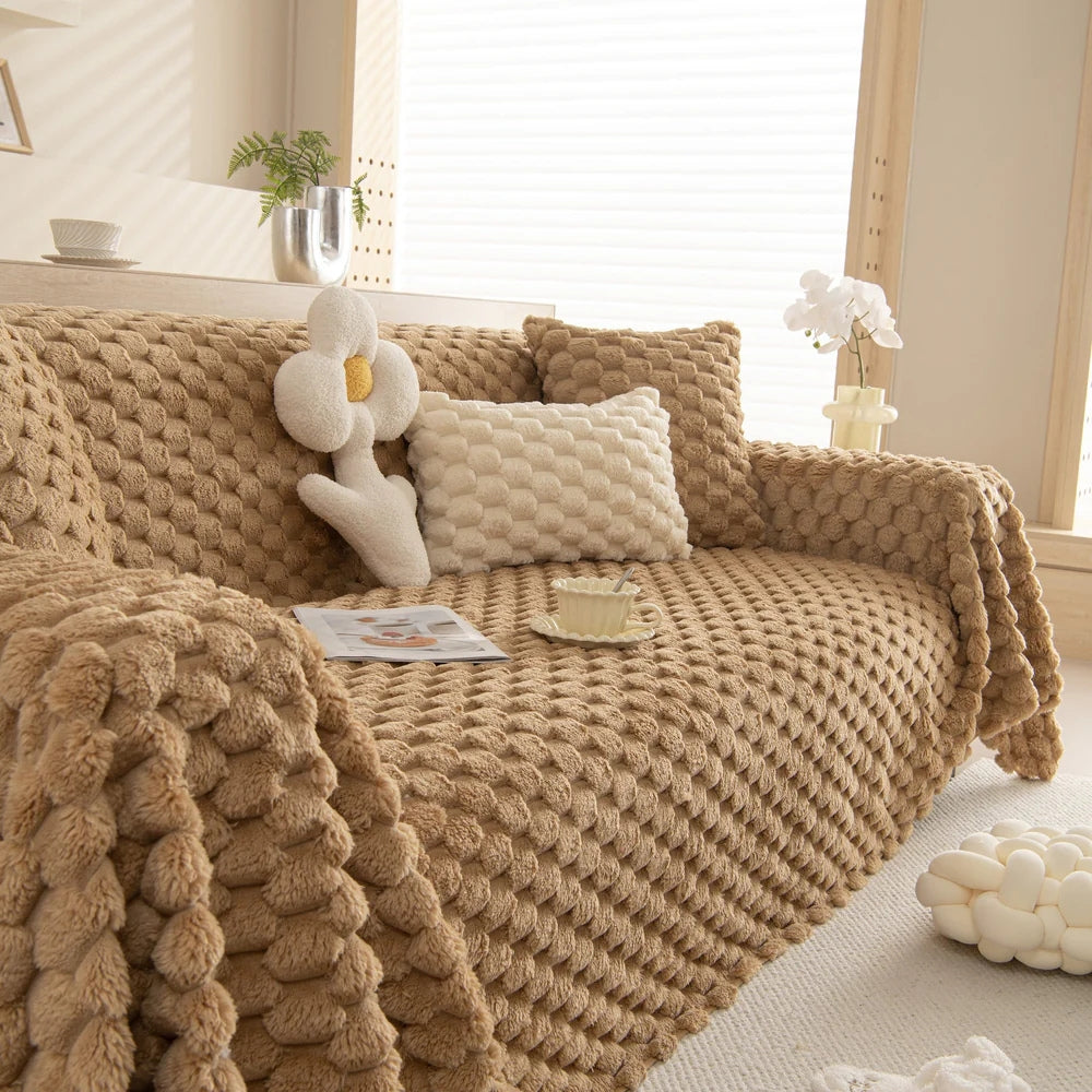 Plush Bubble Knit Sofa Cover