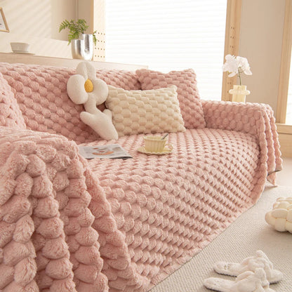 Plush Bubble Knit Sofa Cover