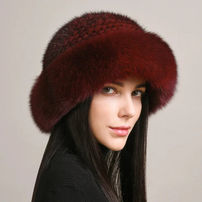 Genuine Mink Fur Hat for Winter Warmth