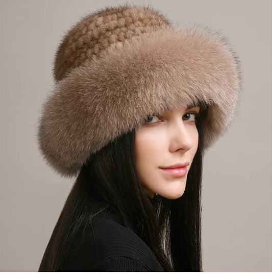 Genuine Mink Fur Hat for Winter Warmth