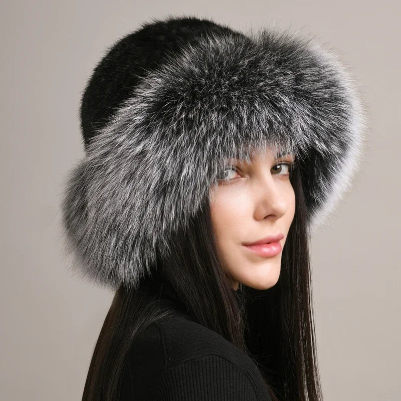 Genuine Mink Fur Hat for Winter Warmth