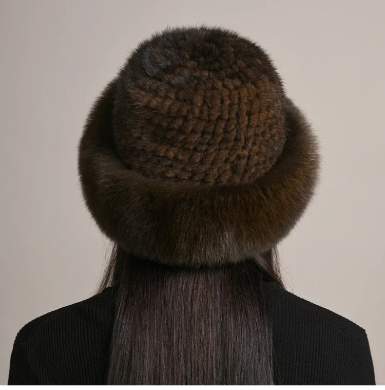 Genuine Mink Fur Hat for Winter Warmth
