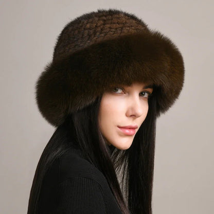 Vellara Mink Fur Hat Luxe Winter Accessory for Cozy Warmth