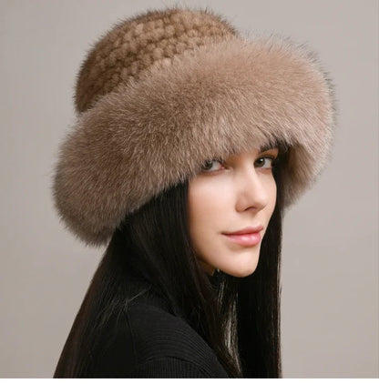 Vellara Mink Fur Hat Luxe Winter Accessory for Cozy Warmth
