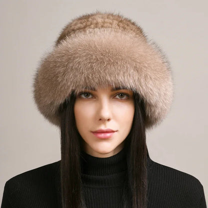 Vellara Mink Fur Hat Luxe Winter Accessory for Cozy Warmth