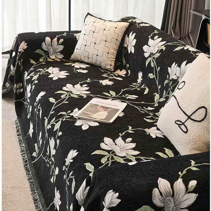 Floral Chenille Sofa Slipcover - Vintage Style