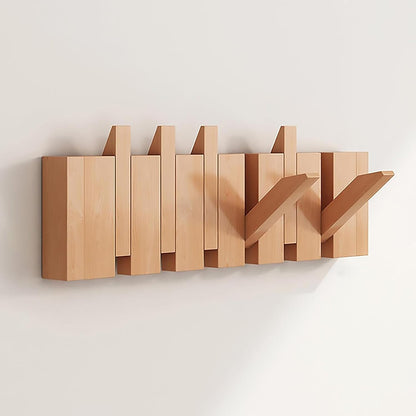 Wooden Wall Hooks for Jackets - Foldable & Handmade
