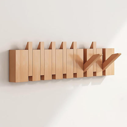 Wooden Wall Hooks for Jackets - Foldable & Handmade