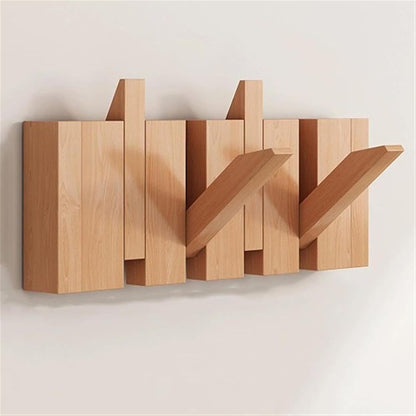 Wooden Wall Hooks for Jackets - Foldable & Handmade