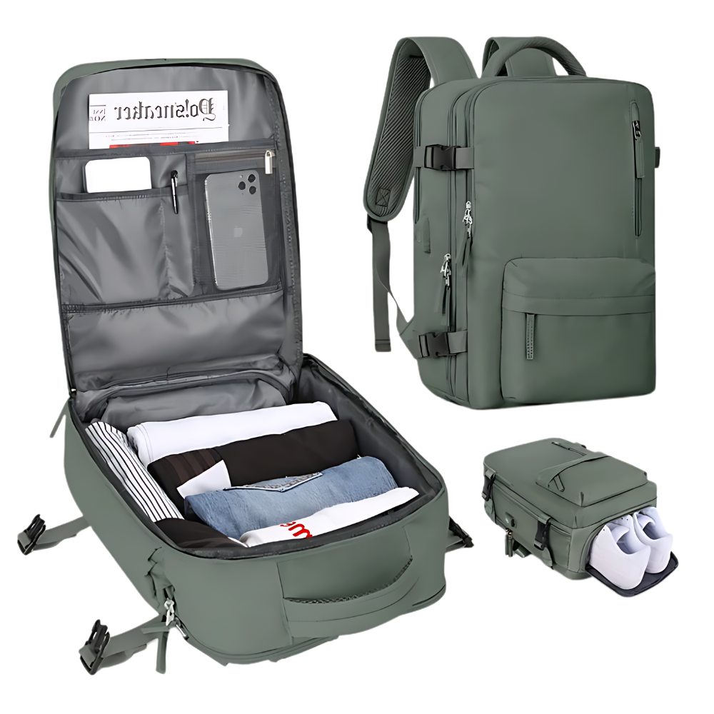 Waterproof Travel Backpack with Integrated USB Charger