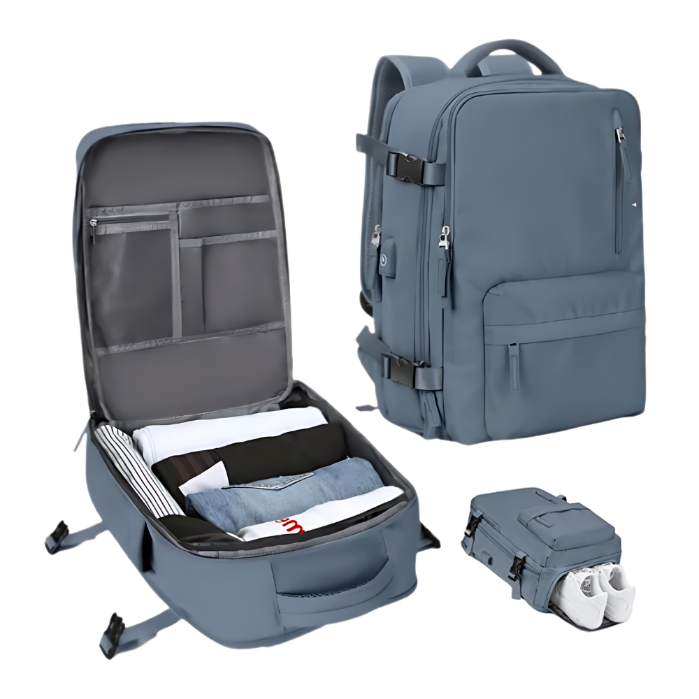Waterproof Travel Backpack with Integrated USB Charger