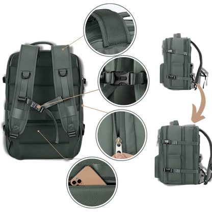 Waterproof Travel Backpack with Integrated USB Charger