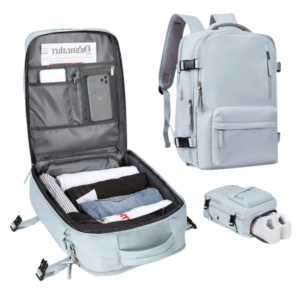 Waterproof Travel Backpack with Integrated USB Charger