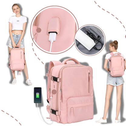 Waterproof Travel Backpack with Integrated USB Charger