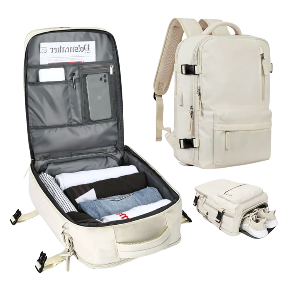 Waterproof Travel Backpack with Integrated USB Charger