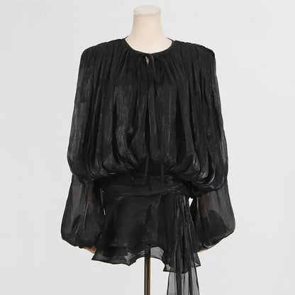 Women's Mini Dress With Flowing Sleeves