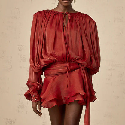 Women's Mini Dress With Flowing Sleeves