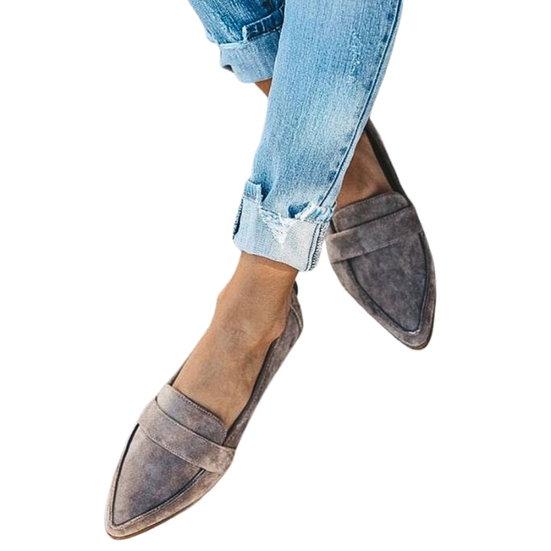Women's Pointed Toe Suede Slip-On Flats