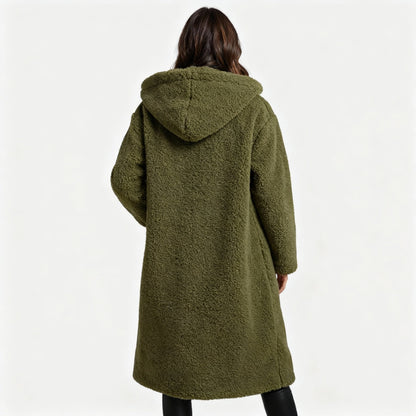 Niki | Plush hooded teddy coat for women