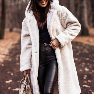 Niki | Plush hooded teddy coat for women