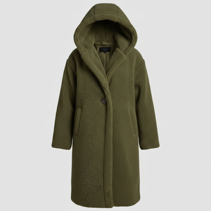 Niki | Plush hooded teddy coat for women
