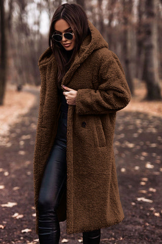 Niki | Plush hooded teddy coat for women