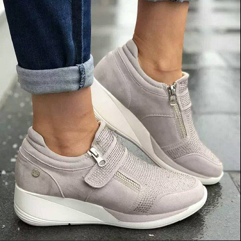 Women's Zip Platform Sneakers