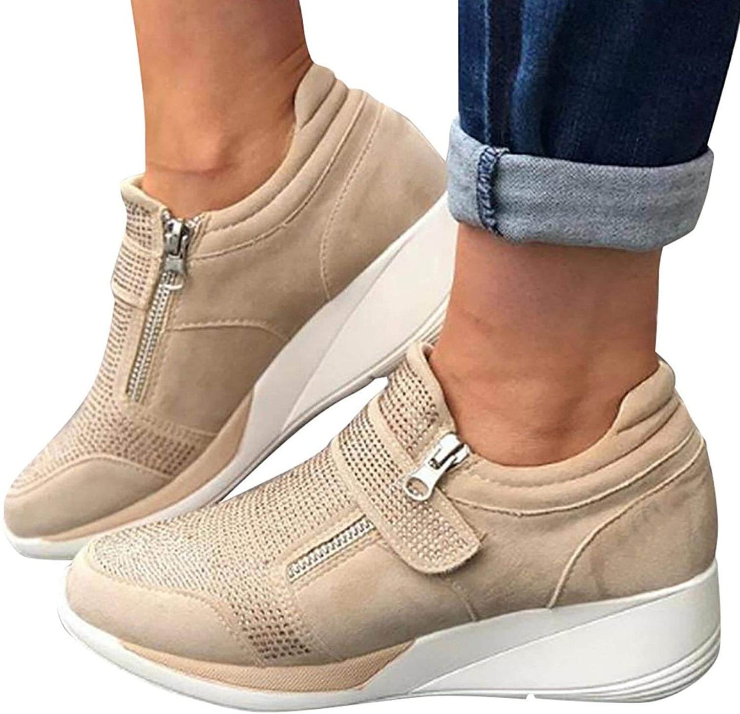 Women's Zip Platform Sneakers