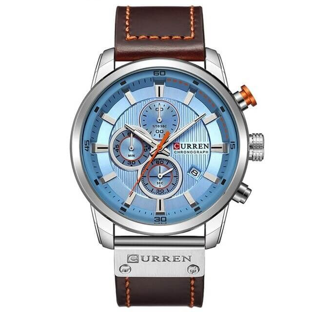 Men's Leather Strap Chronograph Watch